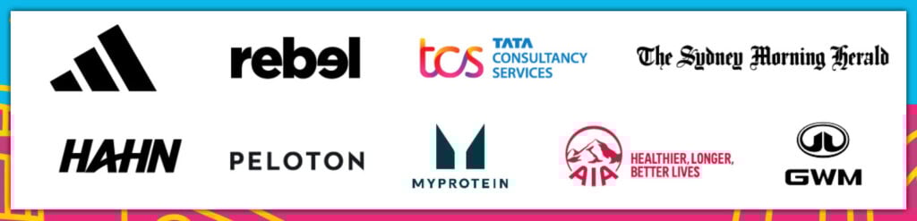 City2Surf registration page listing Peloton as an official sponsor.